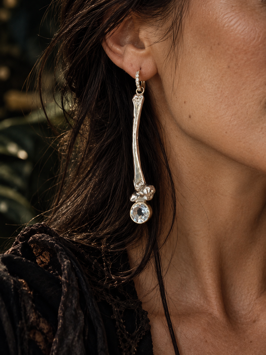 Silver Bone Earrings