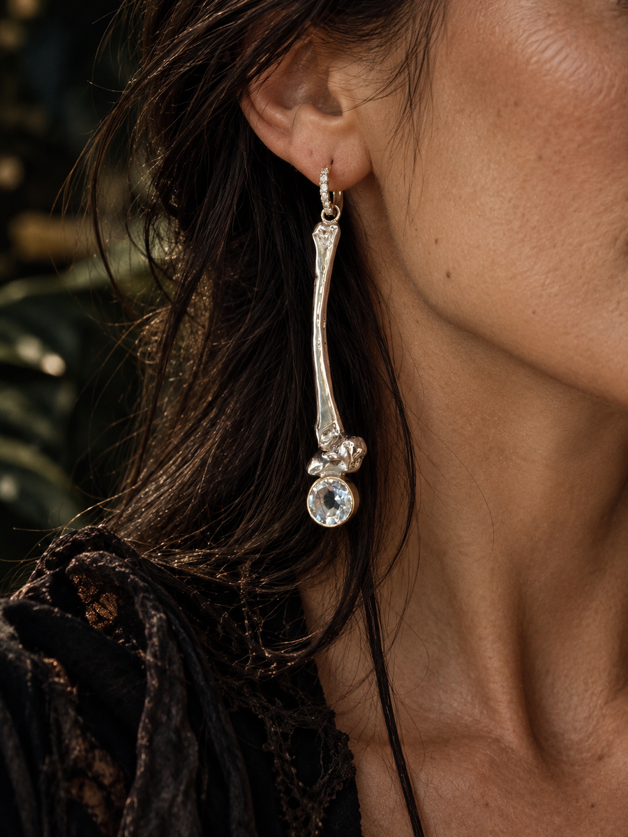 Silver Bone Earrings