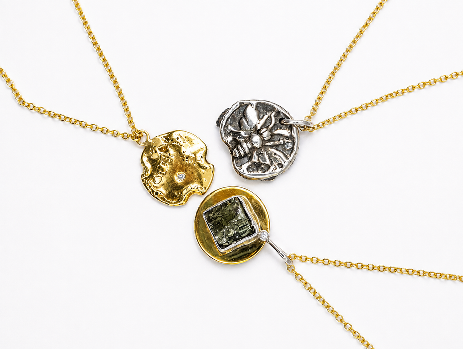 Pyrite Disk Pendant Necklace