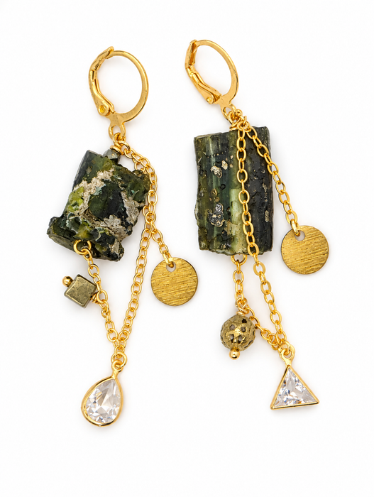 Green Roman Glass Earrings