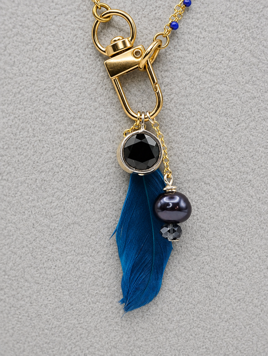 Blue Feather Blue Topaz Necklace