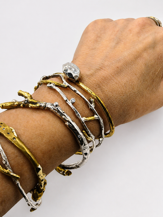 Silver Diamond Cuff