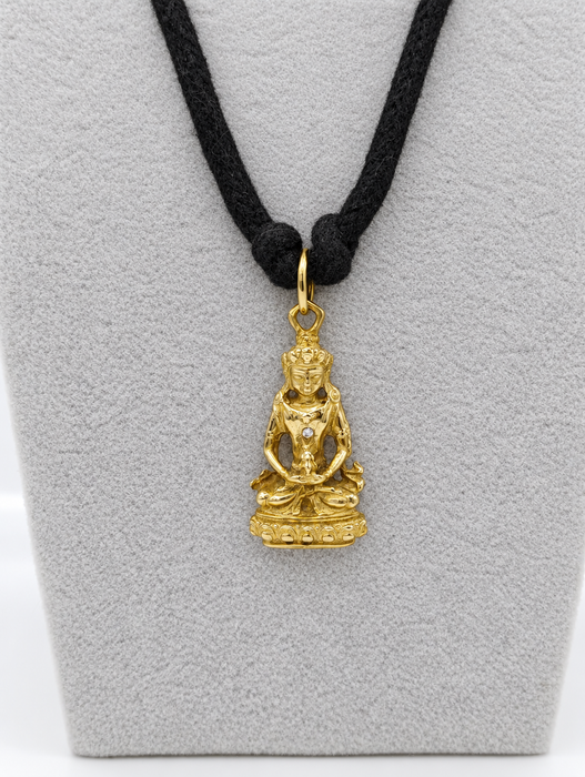 Brass Diamond Buddha Necklace