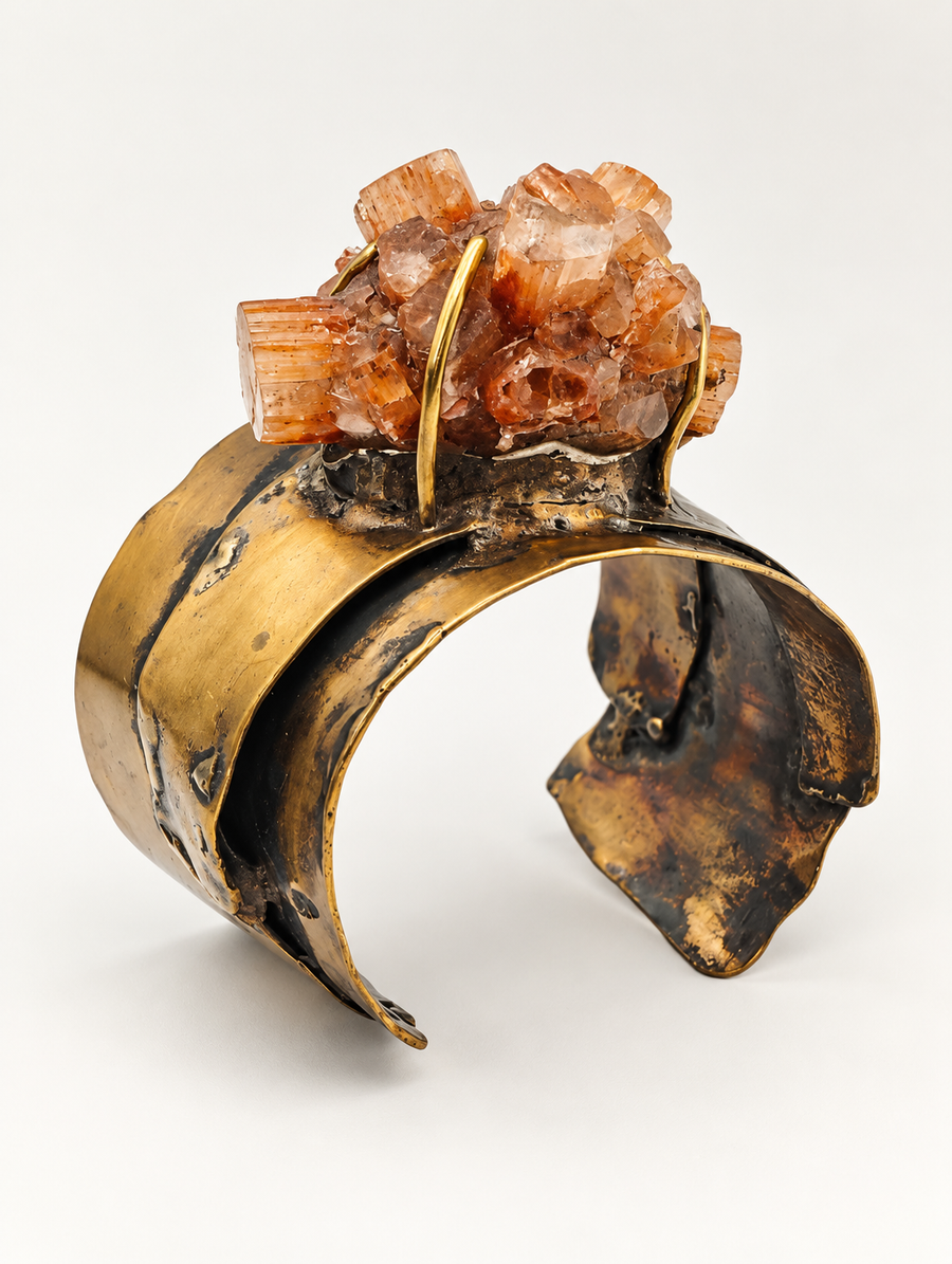 Brutalist Aragonite Cuff