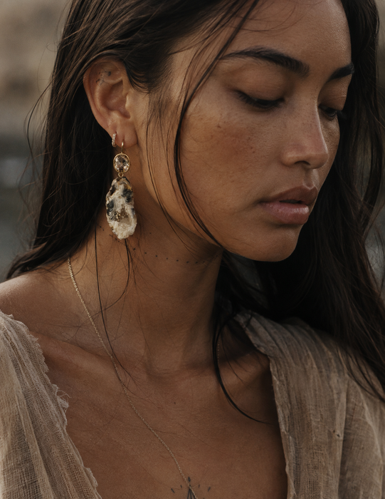 Geode Quartz Drop Earrings