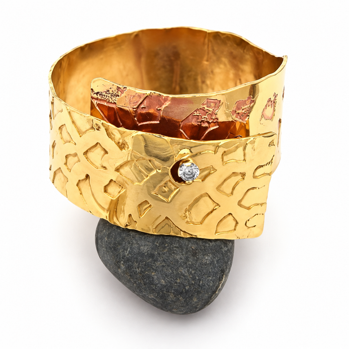 Leopard Print Etched Cuff