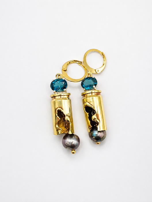 London Blue Topaz Bullet Earrings