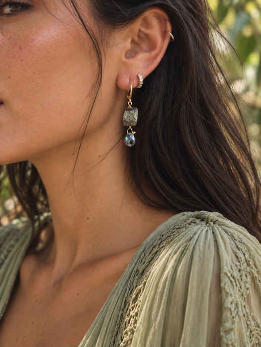 Pyrite Drop Earrings