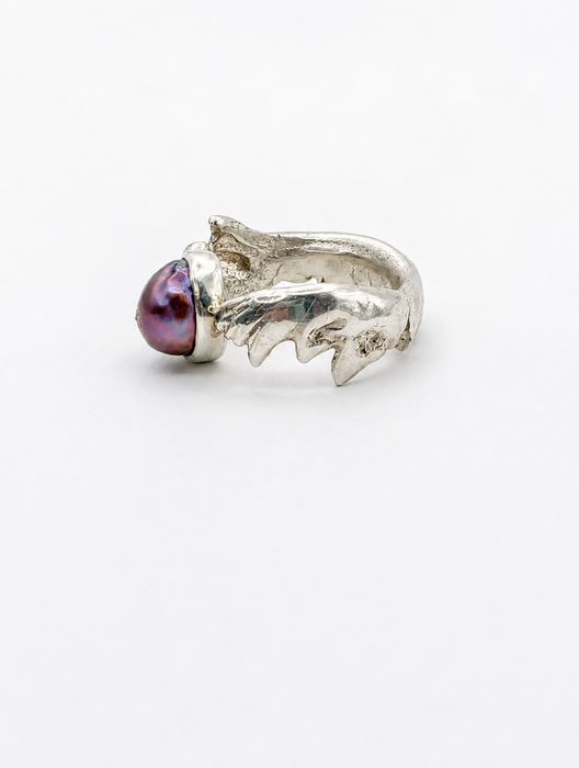 Opossum Jaw Pearl Ring