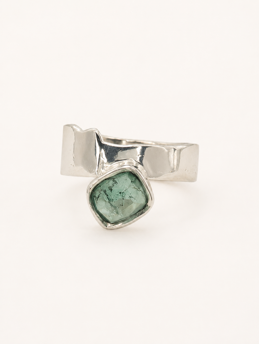 Green Tourmaline Offset Ring #2