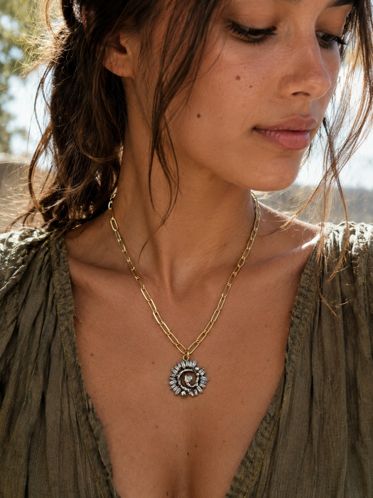 Spiral Teardrop Pendant Necklace