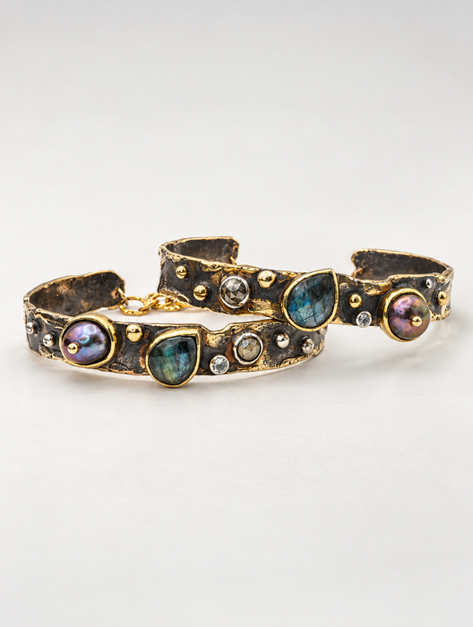 Labradorite Pearl Cuff