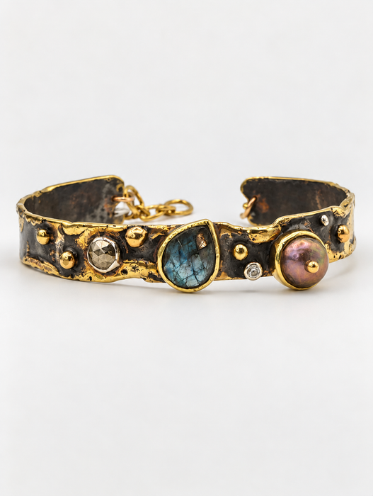 Labradorite Pearl Cuff