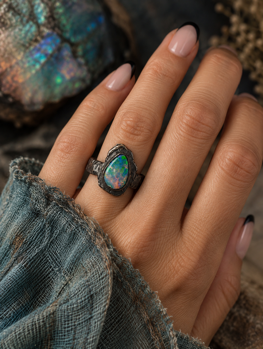 Black Opal Ring