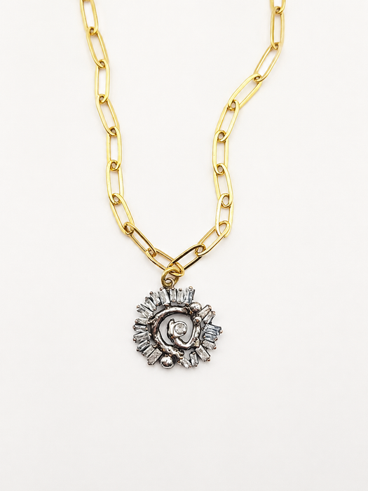 Spiral Teardrop Pendant Necklace