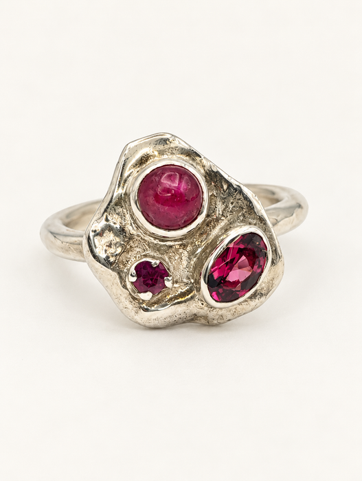 Garnet 3-Stone Ring