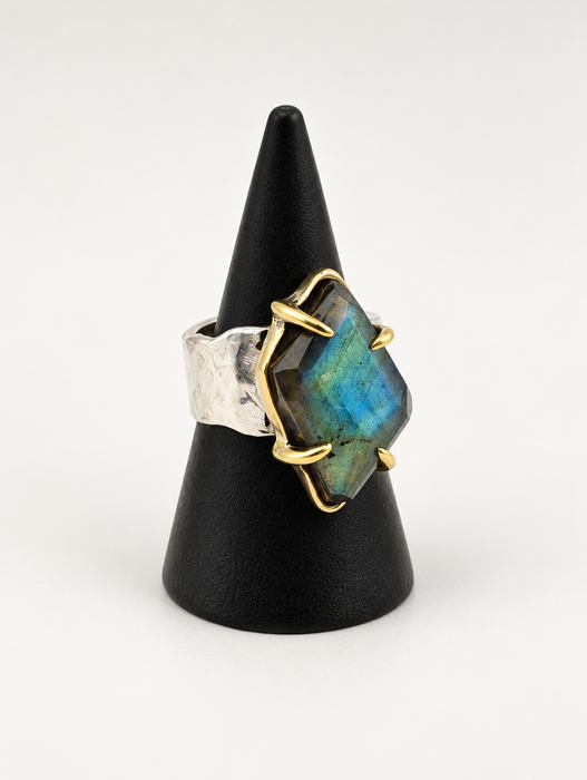 Labradorite Ring on Sterling Band