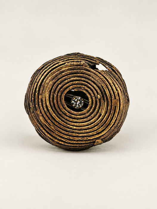 African Brass Diamond Ring
