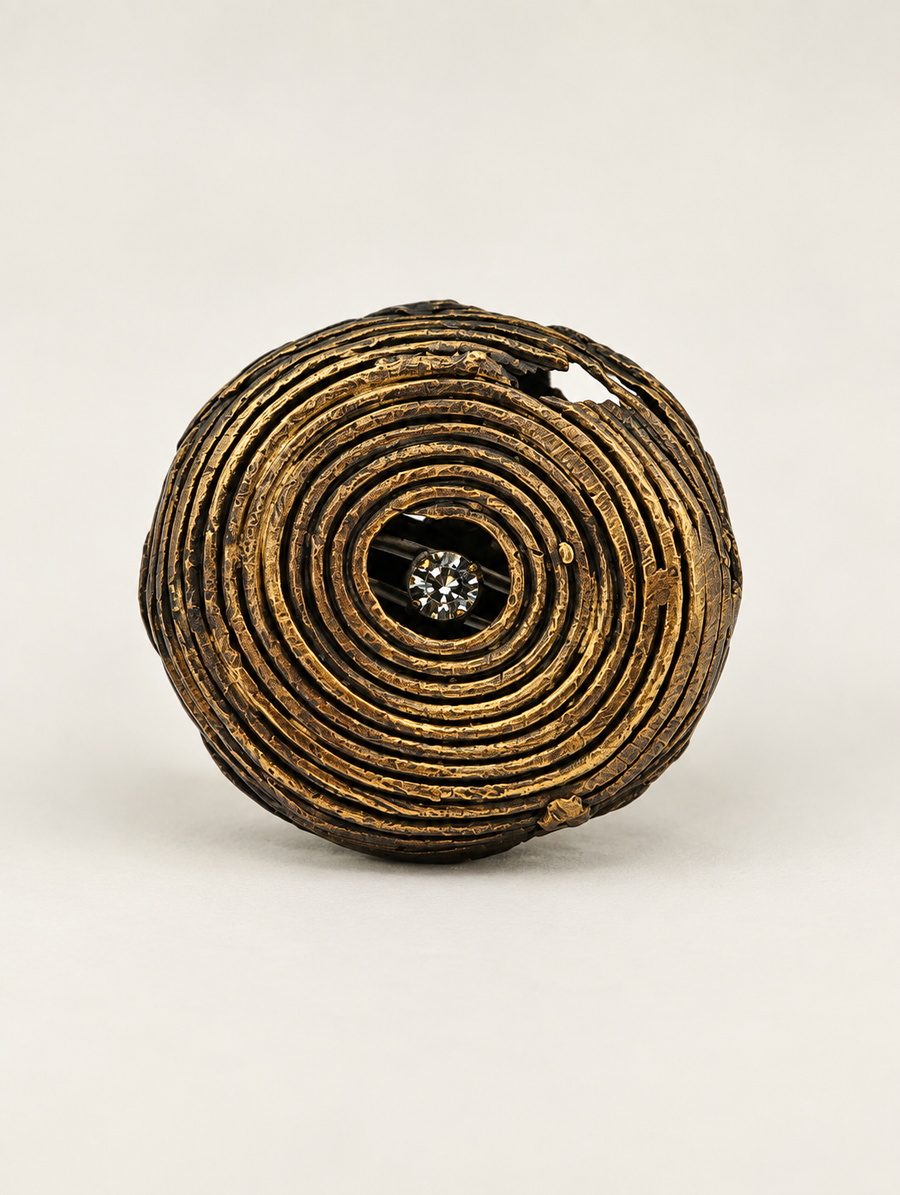 African Brass Diamond Ring
