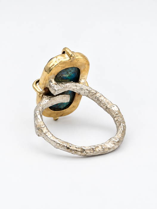 Labradorite Ring with Branch Band