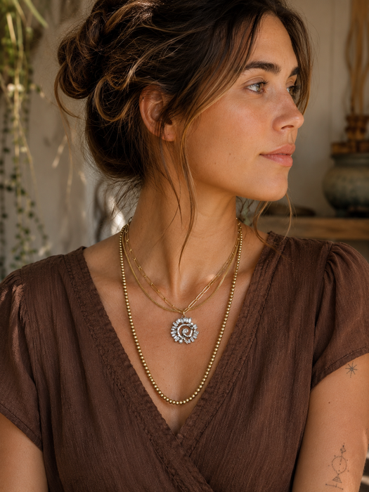 Spiral Teardrop Pendant Necklace