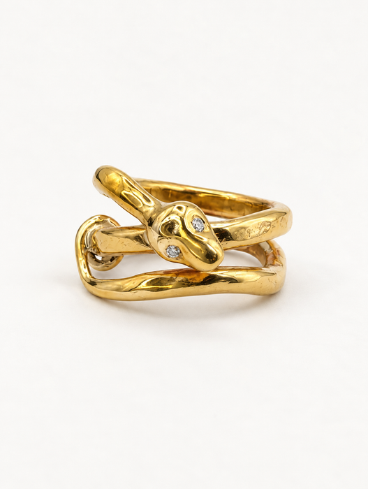 Diamond Eyes Snake Ring