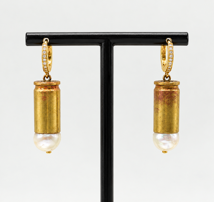 Bullet Pearl Earrings