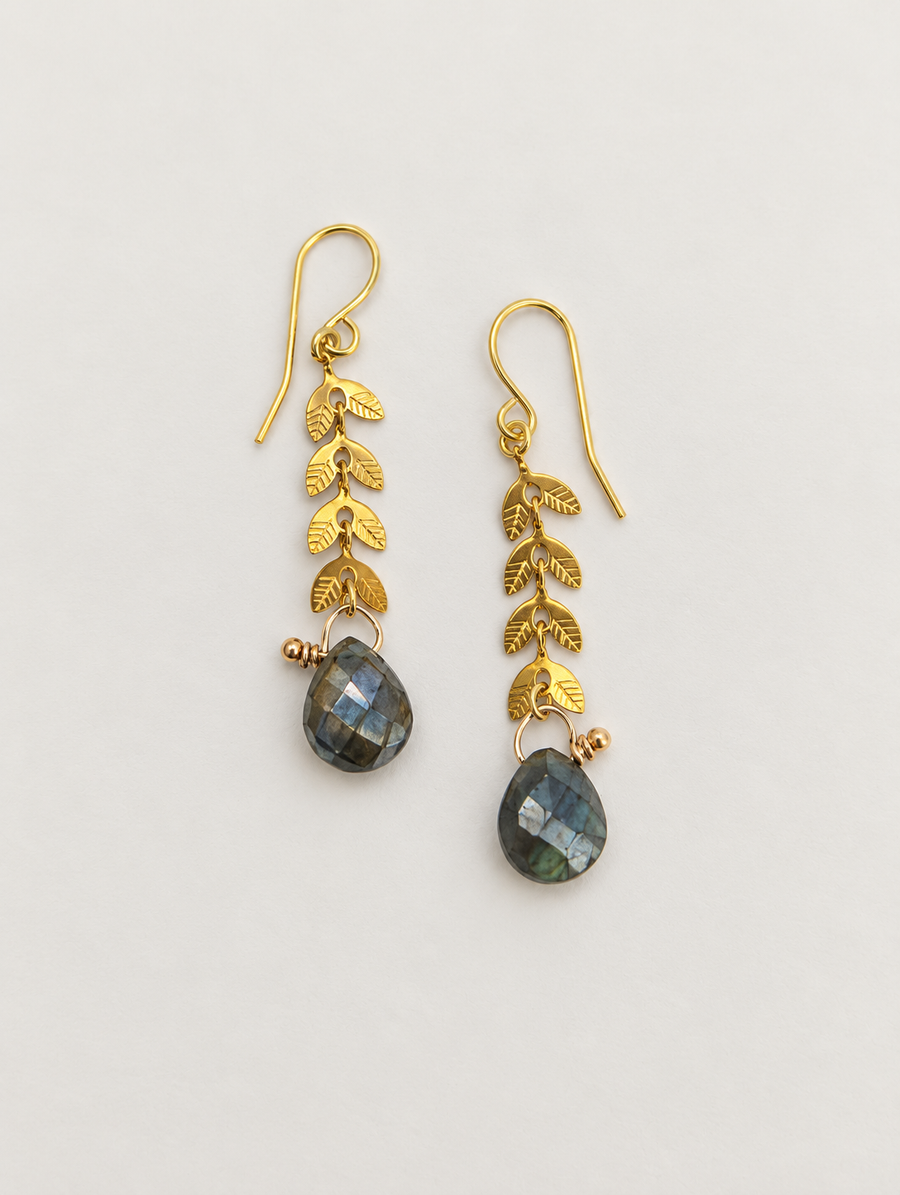 Herringbone Labradorite Earrings