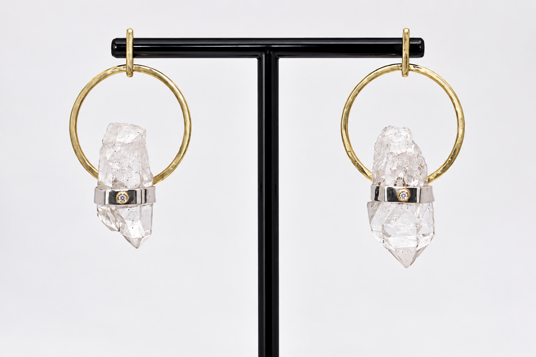 Quartz Diamond Earrings